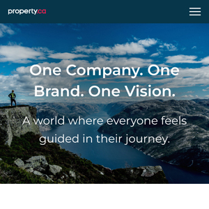 Screenshot of branding site at mobile view